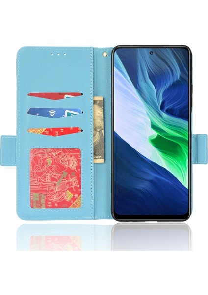 Infinix Not 10 Pro Cüzdan Kart Yuvaları Için Kılıf Tutucu Pu Deri Manyetik (Yurt Dışından)