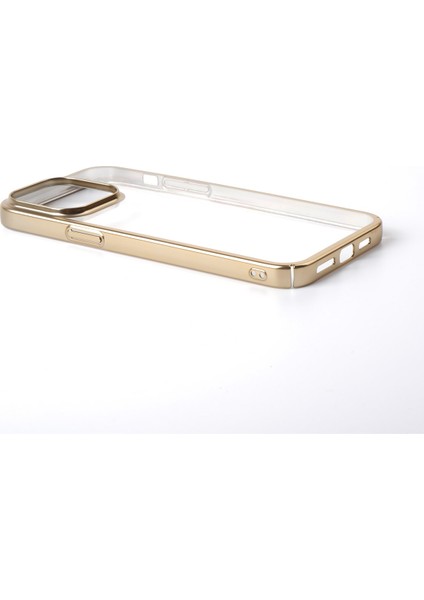 Apple iPhone 14 Pro Max - Metalik Şeffaf Kılıf