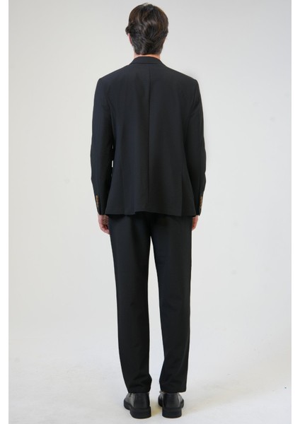 Siyah Slim Fit Mono Yaka Ceket modelleri
