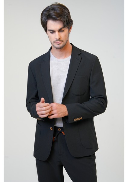 Siyah Slim Fit Mono Yaka Ceket fiyatları