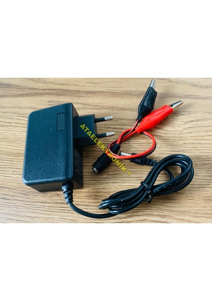 Ata Elektronik Kaliteli Arayanlara - Pilsan Uyumlu 12 Volt Akü Şarj Cihazı 1 Amper Charger Kesicili LED Işıklı ( Şarjda Kırmızı Dolunca Yeşil ) Timsah Maşalı Kablolu Çıkış Voltajı  13.8V