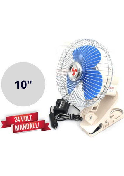 Vantilatör 10inç 24V Mandallı