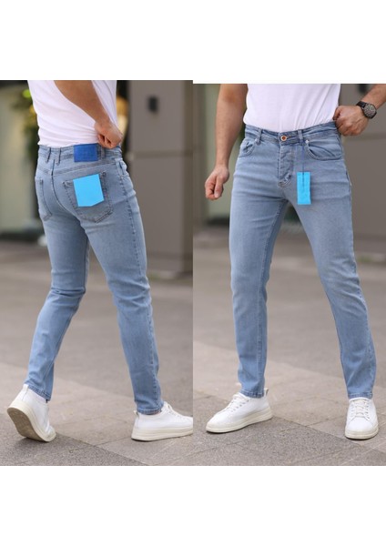 Erkek Likralı Slim Fit Jean-Kot Pantolon