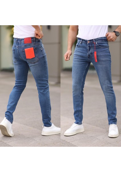 Erkek Likralı Slim Fit Jean-Kot Pantolon