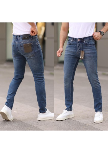 Erkek Likralı Slim Fit Jean-Kot Pantolon