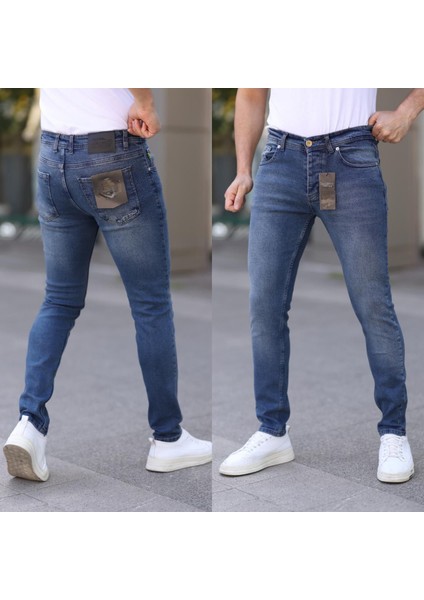 Erkek Likralı Slim Fit Jean-Kot Pantolon