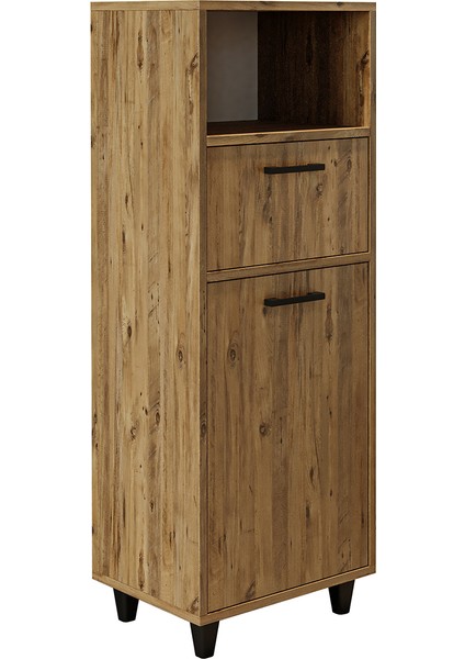 Çamaşır Sepetli Banyo Dolabı, Çok Amaçlı Çekmeceli Dolap 45 cm