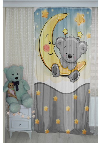 Sevimli Ayıcıklı Çocuk Odası Fon Perde
