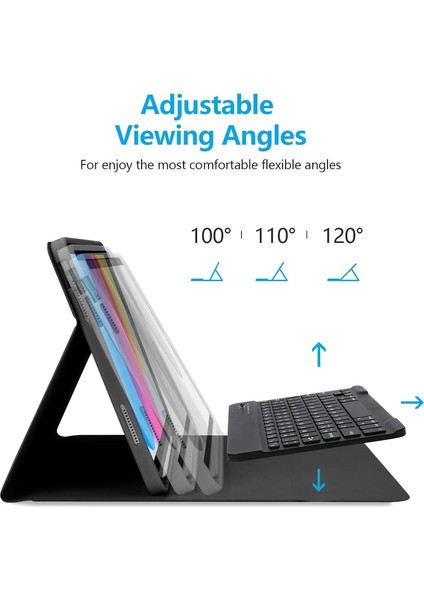 Apple Ipad Air 11 Inç 2024 6.nesil Uyumlu Klavyeli Tablet Kılıf Bluetooth Kalem Bölmeli Standlı M2 Çip