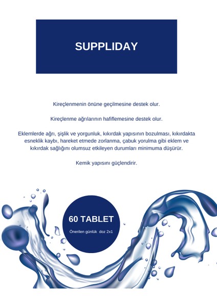 Supplıday - Glukozamin, Kondroitin, Msm, Hyaluronik Asit Içeren Kemik ve Eklm Sağlığı Takviye Gıda