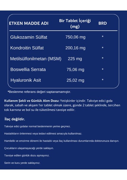 Supplıday - Glukozamin, Kondroitin, Msm, Hyaluronik Asit Içeren Kemik ve Eklm Sağlığı Takviye Gıda