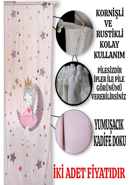 Pembe Balonlu Çocuk Odası Fon Perde fiyatları