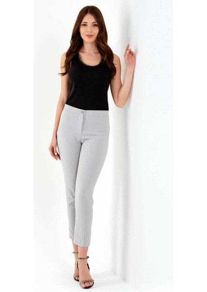 Tolga Saraçoğlu Minimalist Crop Pantolon - Yüksek Bel Dar Kesim fiyatları