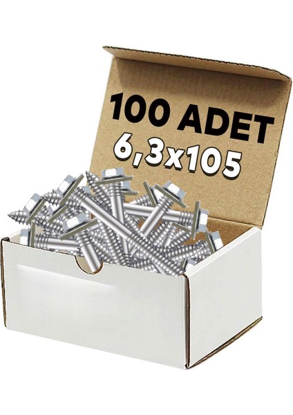 Betofast Vidası 6.3X105 mm Paket 100 Adet Sivri Uçlu Çatı Panel Beton Ağaç Mdf Vidası indirimleri