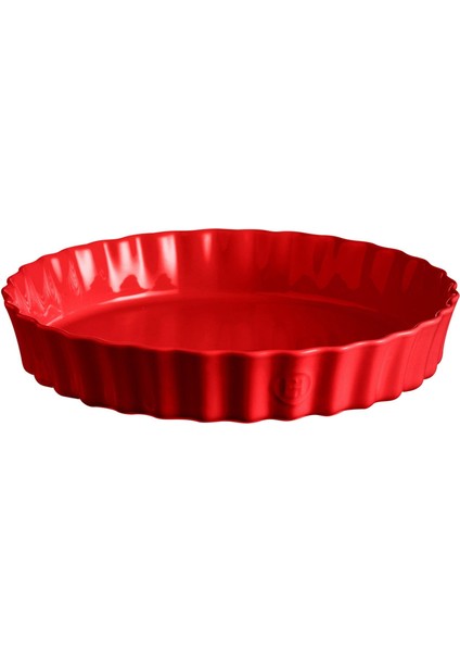 Tart-Börek-Flan Kabı Yuvarlak 32 cm Kırmızı/Burgundy