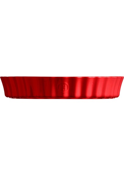 Tart-Börek-Flan Kabı Yuvarlak 32 cm Kırmızı/Burgundy