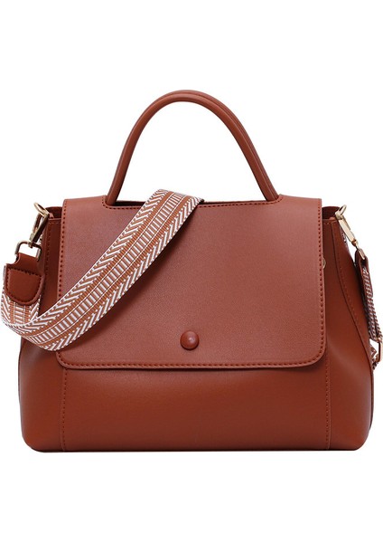 Batı Tarzı Basit Çanta Kadın Ilkbahar ve Yaz Büyük Kapasiteli Omuz Crossbody Çanta 2024 Yeni Kore Versiyonu Moda Retro Çanta (Yurt Dışından)