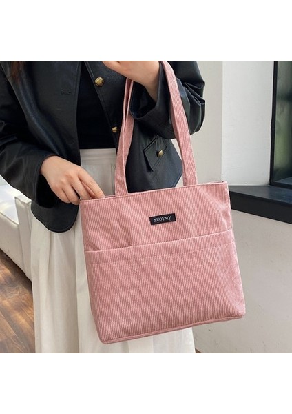 Yeni Kadife Kadın Çantası Tote Kanvas Çanta Taşınabilir Büyük Kapasiteli Batı Tarzı Öğrenci Ders Omuz Yumuşak Çanta Alışveriş Çantası (Yurt Dışından) modelleri