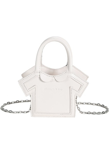 Mini Tişört Çantası 2024 Bahar Yeni Zincir Çanta Sevimli Mektup Çanta Kadın Omuz Crossbody Çanta (Yurt Dışından)
