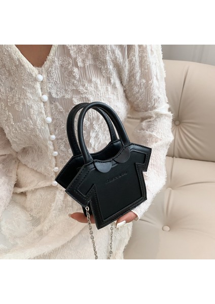 Mini Tişört Çantası 2024 Bahar Yeni Zincir Çanta Sevimli Mektup Çanta Kadın Omuz Crossbody Çanta (Yurt Dışından) modelleri