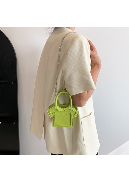 Mini Tişört Çantası 2024 Bahar Yeni Zincir Çanta Sevimli Mektup Çanta Kadın Omuz Crossbody Çanta (Yurt Dışından) fırsatları