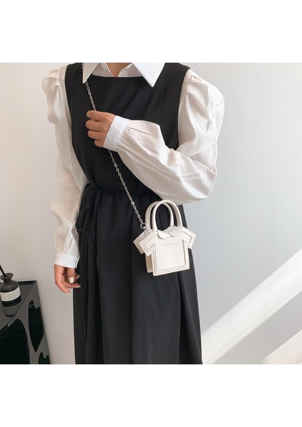 Mini Tişört Çantası 2024 Bahar Yeni Zincir Çanta Sevimli Mektup Çanta Kadın Omuz Crossbody Çanta (Yurt Dışından) indirimleri