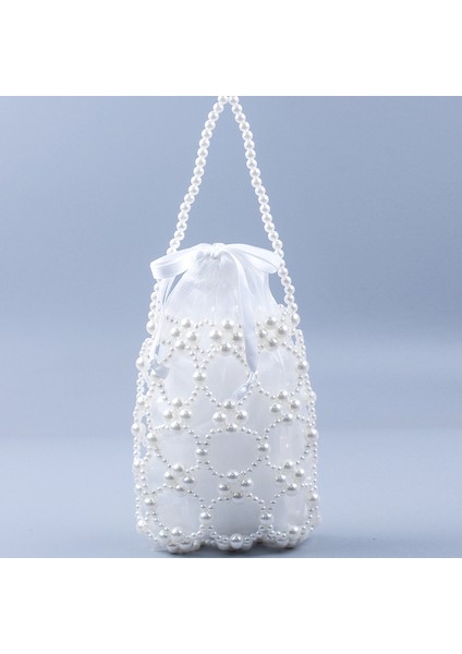 Yeni Moda ve Şık Küçük Tote Çanta, Boncuk Çanta, Gümüş Boncuk Çanta, Düz Renk Içi Boş Çanta, Çok Yönlü Japon ve Kore Çanta (Yurt Dışından) fırsatları