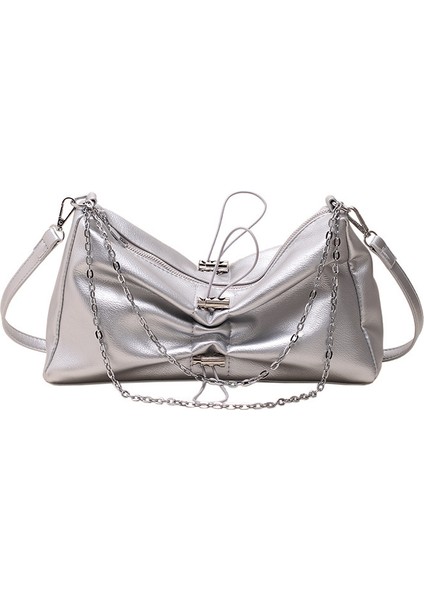 Dış Ticaret Bahar Yeni Pileli Avrupa ve Amerikan Tarzı Tek Arka Crossbody Moda Çok Yönlü Yağlı Deri Kadın Çantası Çantalar (Yurt Dışından)