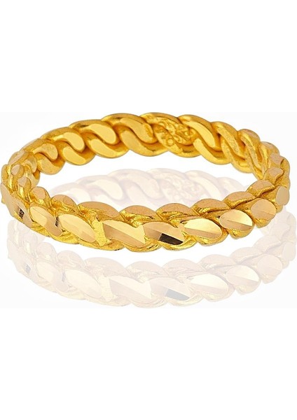 22 Ayar Altın 4 mm Adana Burması Alyans Yüzük