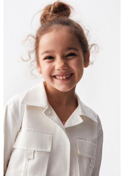 04-08 Yaş Kız Çocuk Ekru Renk Başak Ceket fırsatları