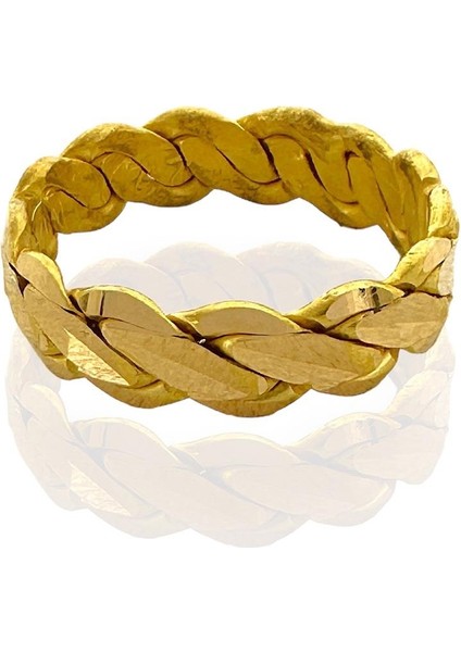 22 Ayar Altın 5 mm Adana Burması Alyans Yüzük