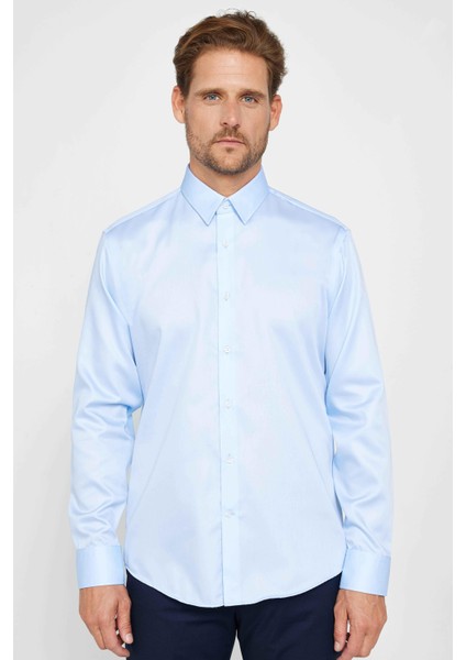 Slim Fit Uzun Kollu Non Iron Mavi Erkek Gömlek fiyatları