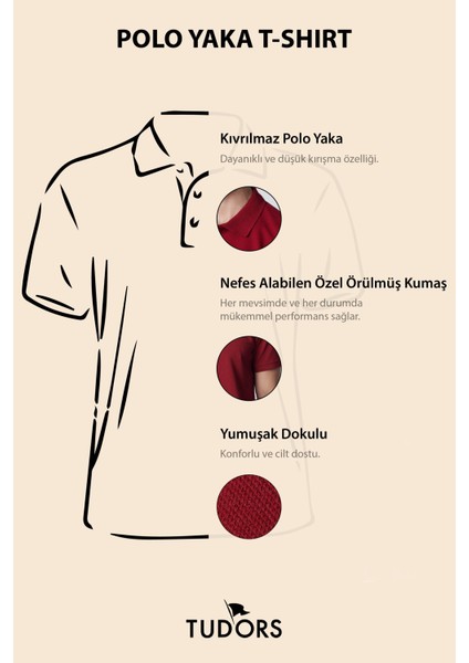 Erkek Slim Fit Dar Kesim Pamuklu Yumuşak Dokulu Serin Tutan Kumaş Düz Pike Bordo Polo Yaka Tişört