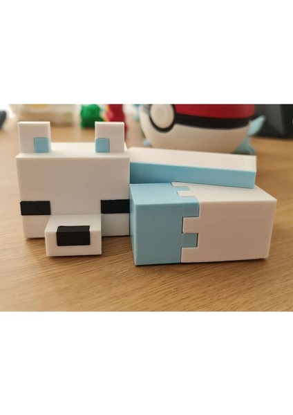 Minecraft Kar Tilkisi Arctic Fox Figür (15 cm Genişlik)