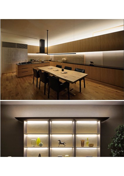 12V Yüksek Parlaklık 4040 Şerit LED Tak Çalıştır Hazır Set, 5 Metre Günışığı, Kumandalı Aç-Kapa Dimmer ve Adaptör Dahil, Gizli Aydınlatma, Mutfak, Tezgah, Dolap İçi ve Ayna İçin