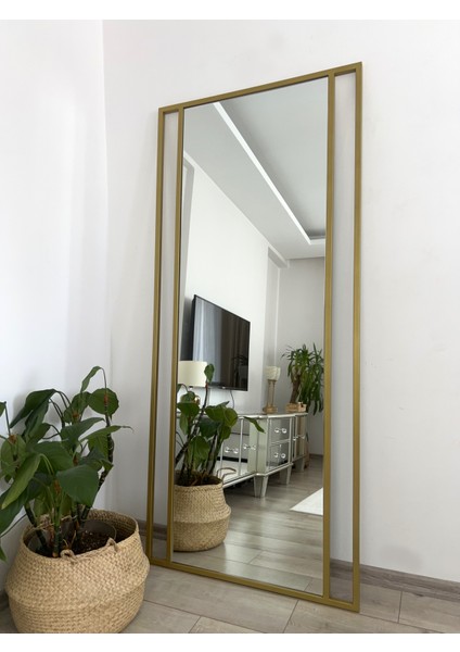 Gold Metal Çerçeveli 180X80 cm Dekoratif Ayna