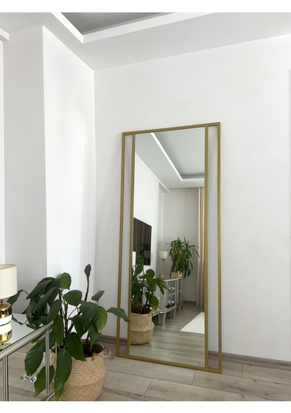 Gold Metal Çerçeveli 180X80 cm Dekoratif Ayna