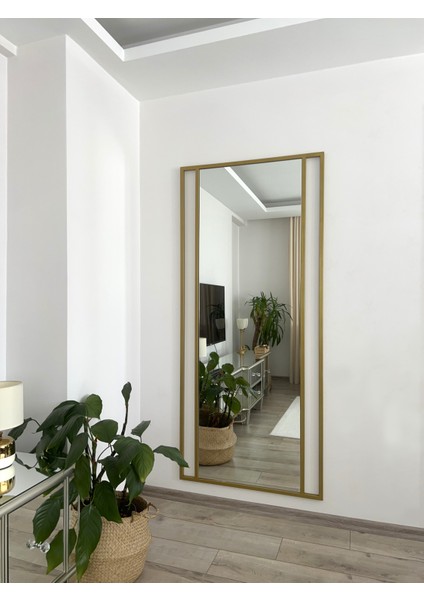 Gold Metal Çerçeveli 180X80 cm Dekoratif Ayna