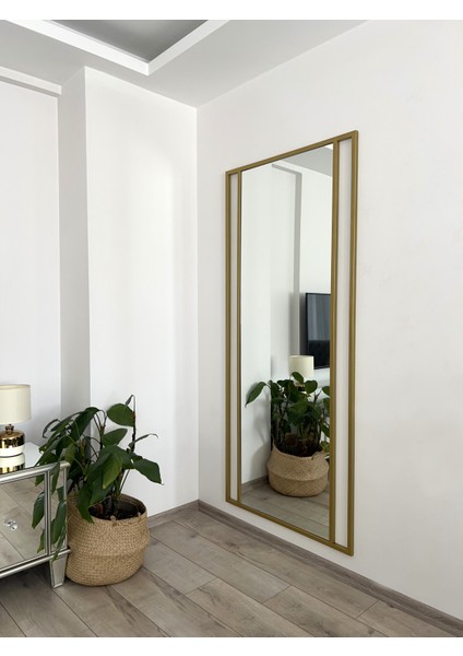 Gold Metal Çerçeveli 180X80 cm Dekoratif Ayna