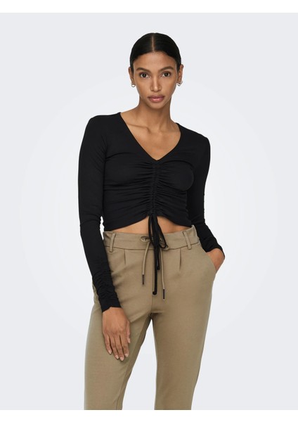 Kadın Lastikli Ve Bağcıklı Kahverengi Pantolon - 15115847 fiyatları