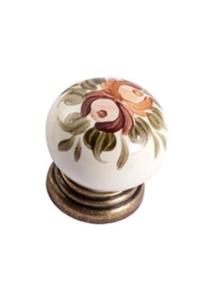 Y 207 Antik Gül Desen Porselen Kulp Düğme