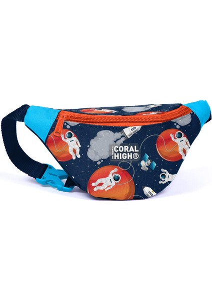 Coral High Kids Lacivert Mavi Astronot Desenli Bel Çantası 11536