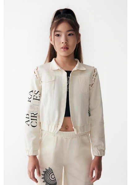 08-14 Yaş Kız Çocuk Ekru Renk Maya Pantolon Ceket Takım indirimleri