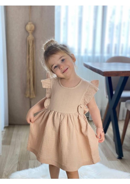 Rainbow Kids Kız Çocuk Müslin Kumaş Elbise