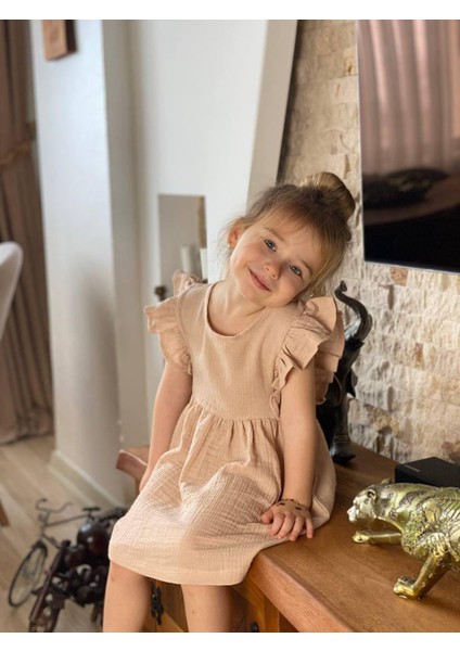 Rainbow Kids Kız Çocuk Müslin Kumaş Elbise modelleri