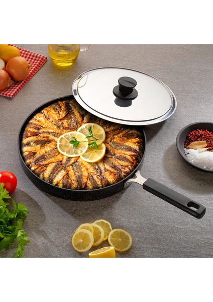 Fish Pan Kapaklı Balık Tavası 32 Cm-2 Parça