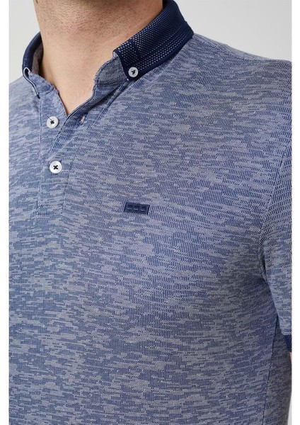 Yakası Triko Polo Yaka Erkek Lacivert Tshirt
