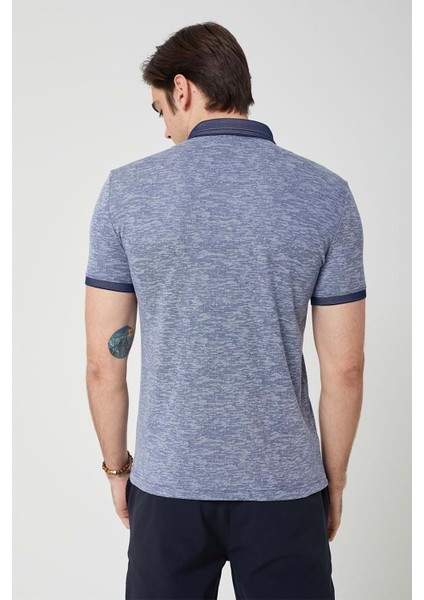 Yakası Triko Polo Yaka Erkek Lacivert Tshirt