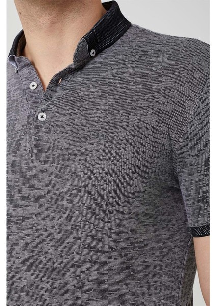 Yakası Triko Polo Yaka Erkek Siyah Tshirt