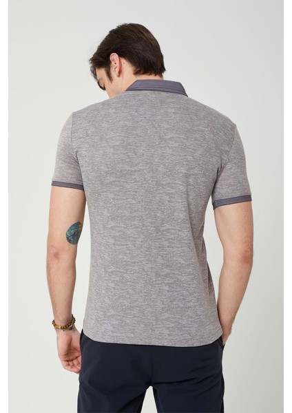 Yakası Triko Polo Yaka Erkek Antrasit Tshirt
